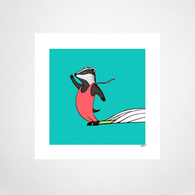 Surfing Badger by Jonas Claesson